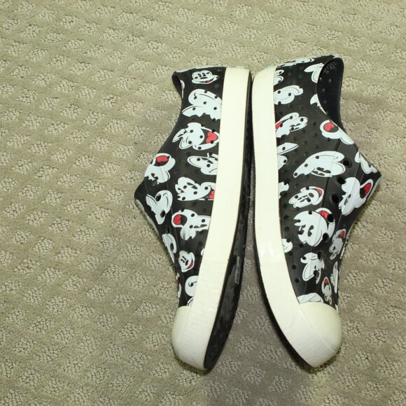 Native Unisex Black Disney Parks Mickey Mouse Rubber W Sz11 M Sz9 Slip On Shoes - Picture 4 of 8